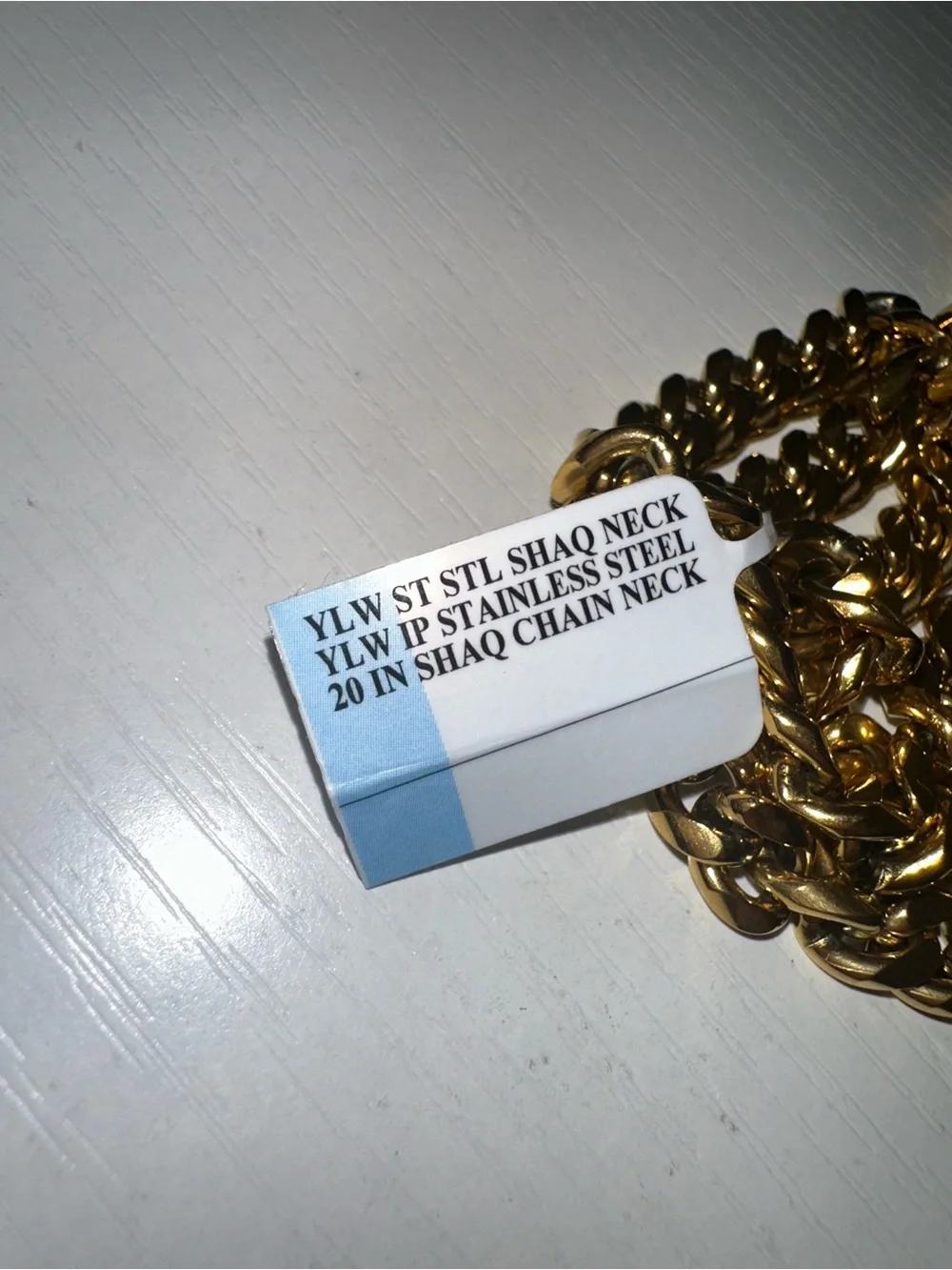 NWT Shaq Stainless Steel Gold Tone Chain